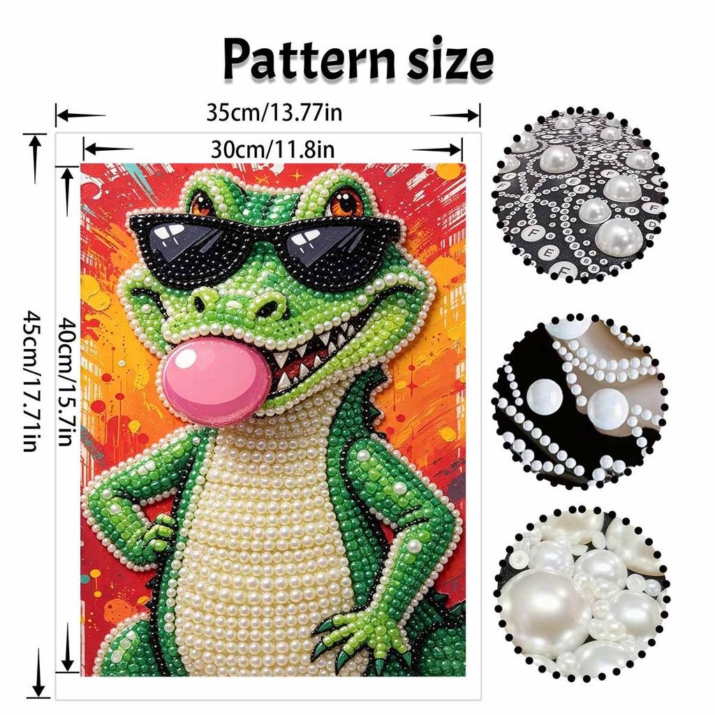 Pearl painting diy sticky diamond creative cool crocodile sunglasses bubble gum diamond painting kit living room hanging painting