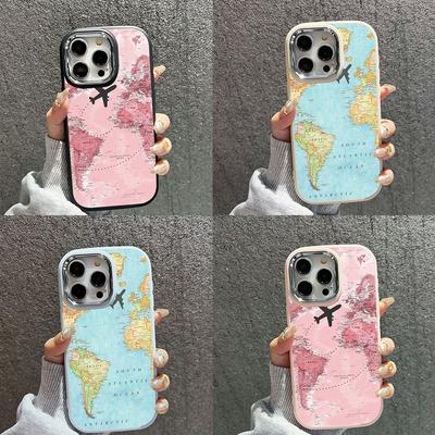 Мягкая задняя крышка N90 Maps art design для Samsung S23 Plus S24 Ultra A54 A14 iPhone 16 Pro Max Xiaomi Redmi Note 13 Plating Frame Camera Protector Case