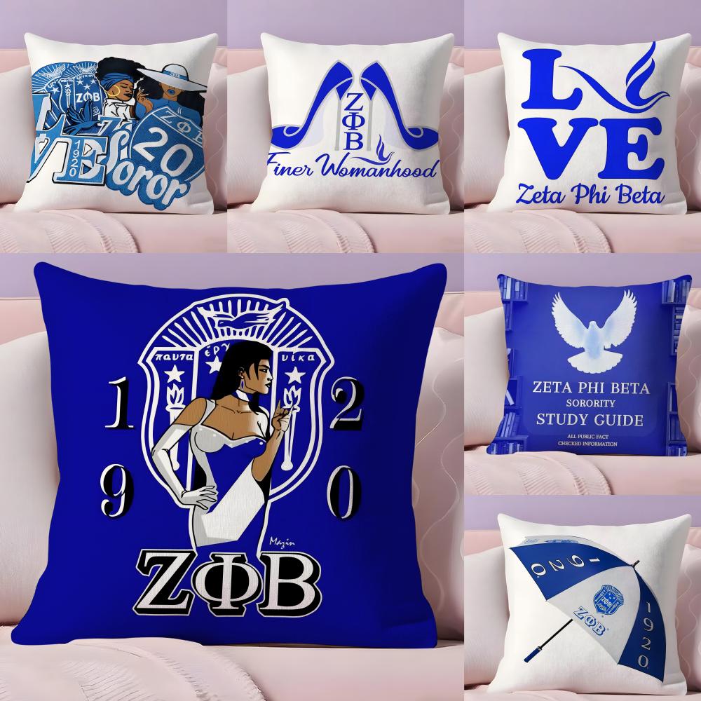 ZZeta Phi BBeta Sorority Cushion Cover Plush Fabric Soft DoubleSided Printed Sofa Warm Winter Home Gift Pillow Cover