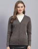 Mouse Grey Mix Solid V Neck Cardigan