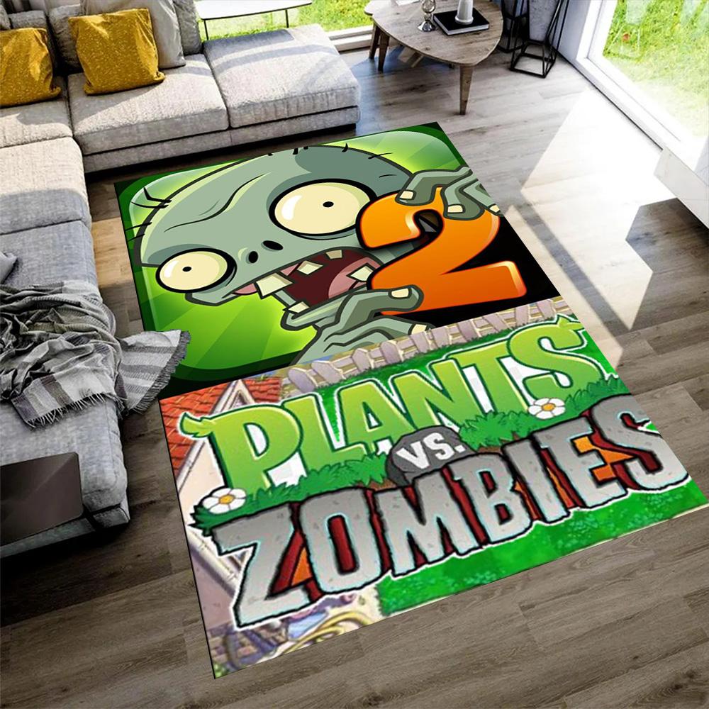 Plants Vs. Zombies Floor Rug Office Rug Design for Living Rooms Decorate room Dining Room Game Room Anti-slip Rug Anime Office Decor Wedding Party Gif