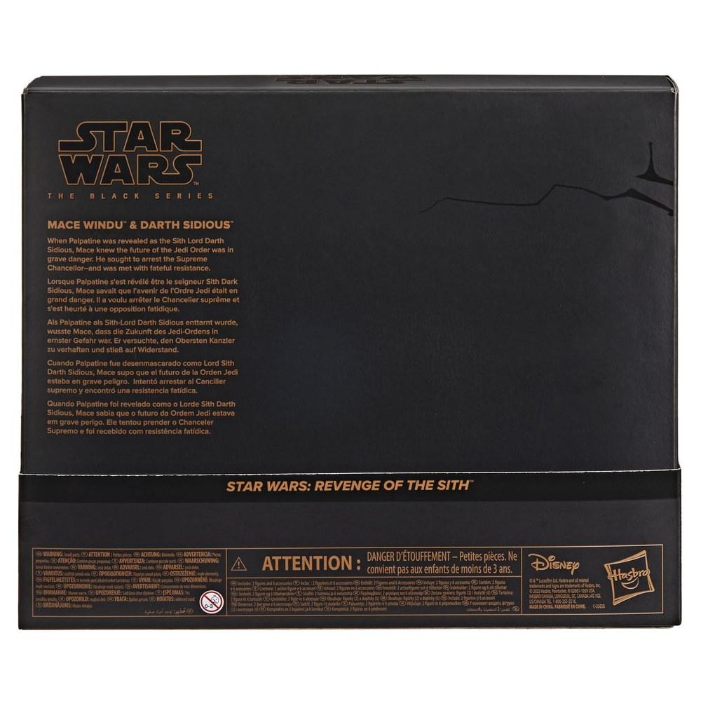 Hasbro Star Wars Black Series Action Figure Set Mace Windu & Darth Sidious 15cm Revenge of the Sith Premium Collection G1306