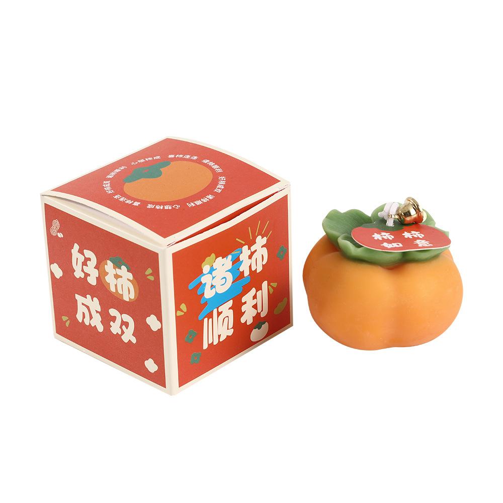 Persimmon Ruyi Persimmon Scented Candle Home Creative Wedding Souvenir Fruit-shaped Candle Ornaments
