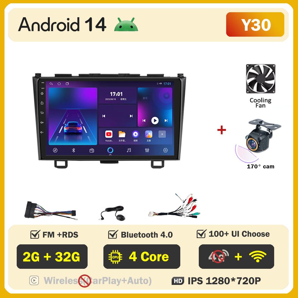 Для Honda CR-V 3 RE CRV 2007-2011 Автомобильный мультимедийный видеоплеер Android Auto Car Radio Сенсорный экран GPS-навигация Mirror Link