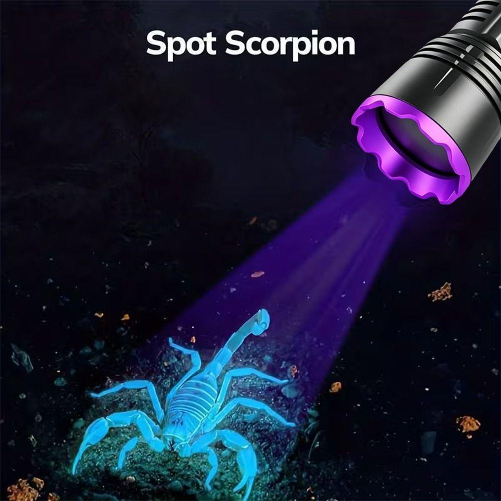 Rechargeable Blacklight LED Flashlight Shortwave UV Flashlight Lamps 365nm UV Flashlight Camping