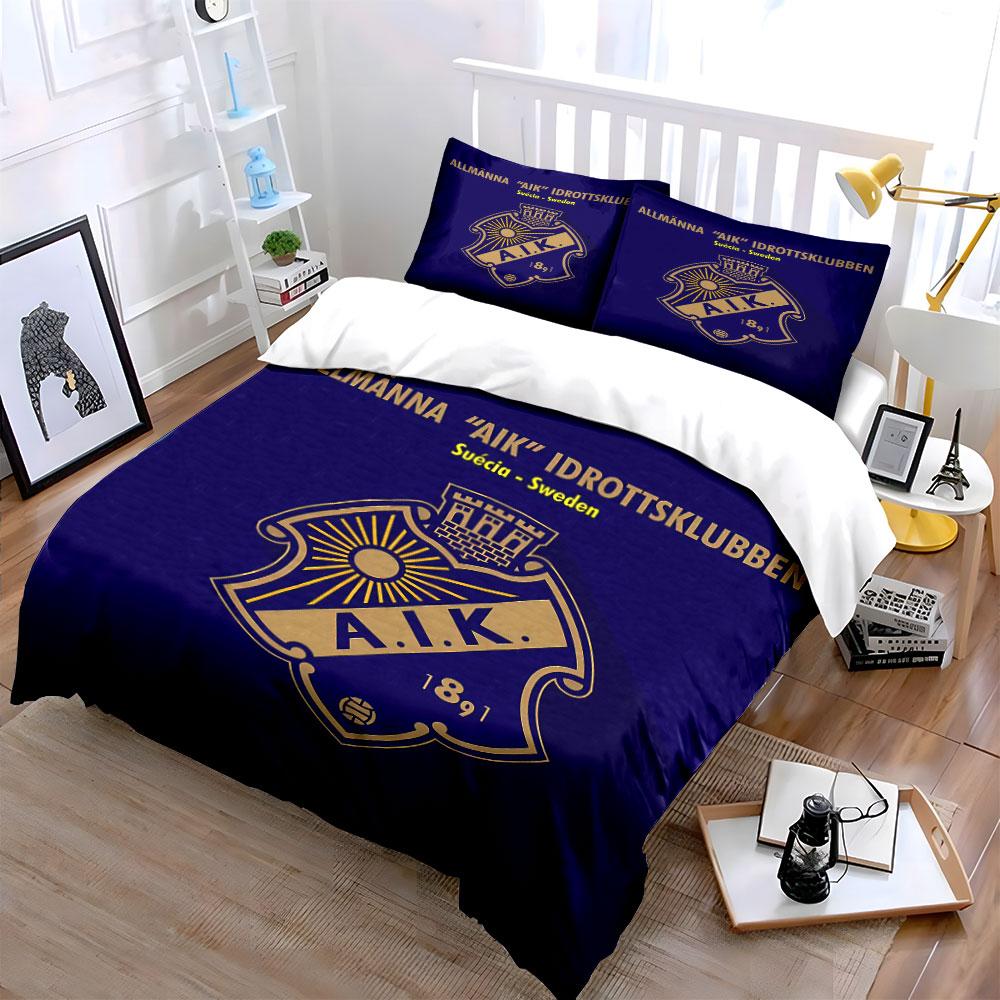 AIK Logo Bedding Set Bedding Duvet Cover Set Duvet Cover Pillowcases (1 * Duvet Cover 2 * Pillowcases, without duvet insert)