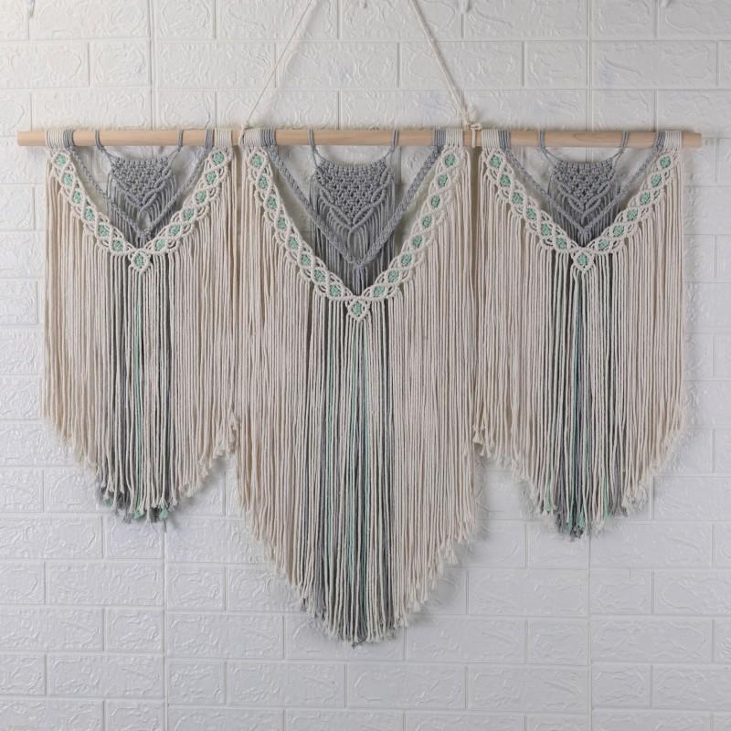 Handwoven Bohemian Tapestry Wall Hanging Decor Living Room Bedroom Minimalist Cotton Macrame Door Divider