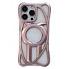 For iPhone 16 Pro Max Matte Case Compatible with MagSafe Frameless Electroplated Hollow Design TPU Phone Cover