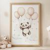 Плакат Улыбающаяся Панда С Шариками Плакат Улыбающаяся Панда С Шариками, 50X70 См, Без Рамы, Премиальный Холст На Подрамнике