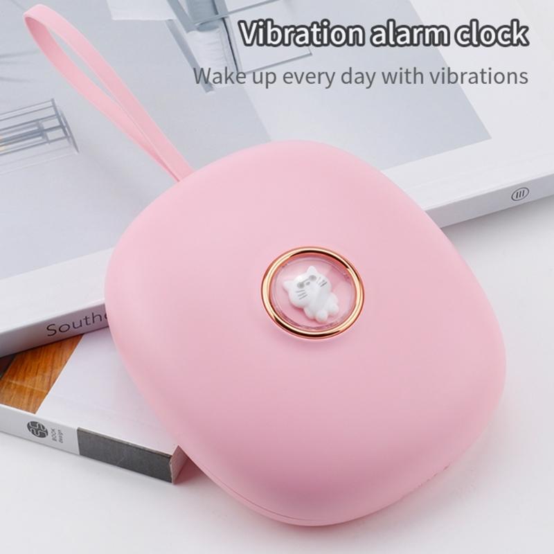 1 PC Portable Double Alarms Quiet Vibrating Alarm Clock with LED Display Screen Students Clocks LED Bed Shakers Clock