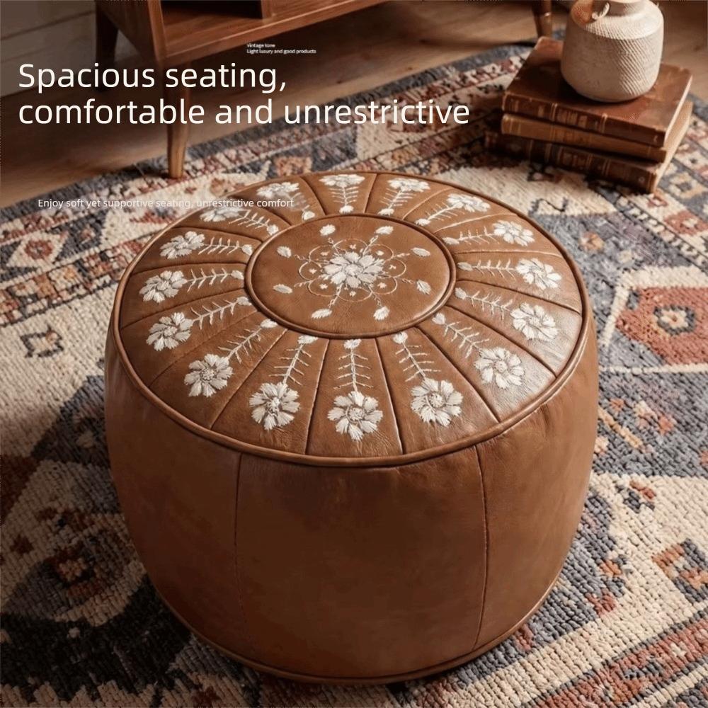Waterproof Pumpkin Pouf Cover Round Sofa Stool Cover Storage Leg Bench Home Furniture