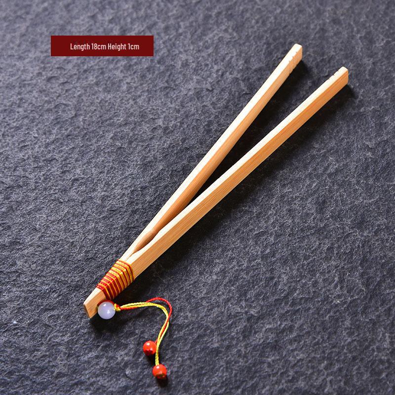 Handcrafted Japanese Bamboo Anti-Scalding Tea Tweezers with Tassels - Non-Slip Kung Fu Tea Set Clips