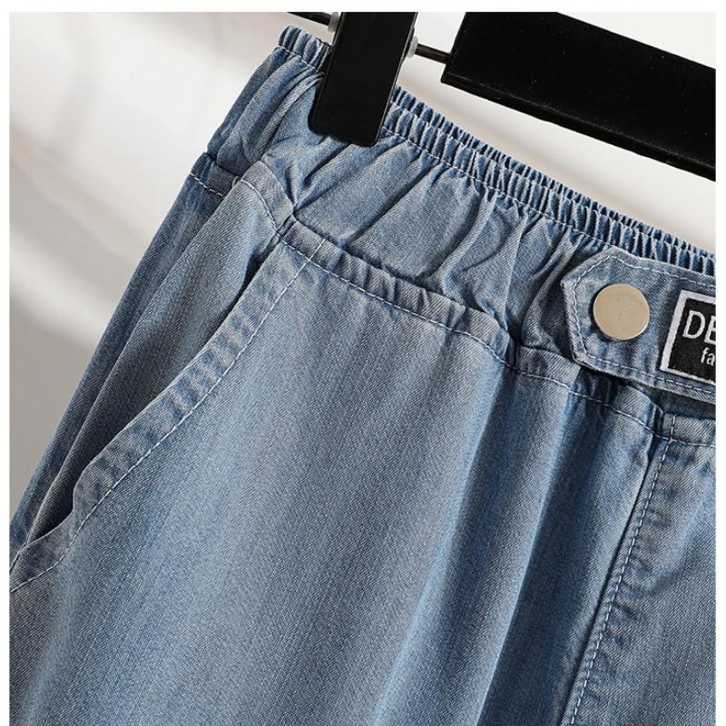 Женские летние тонкие джинсы, зауженные и модные брюки гаремы, укороченные брюки