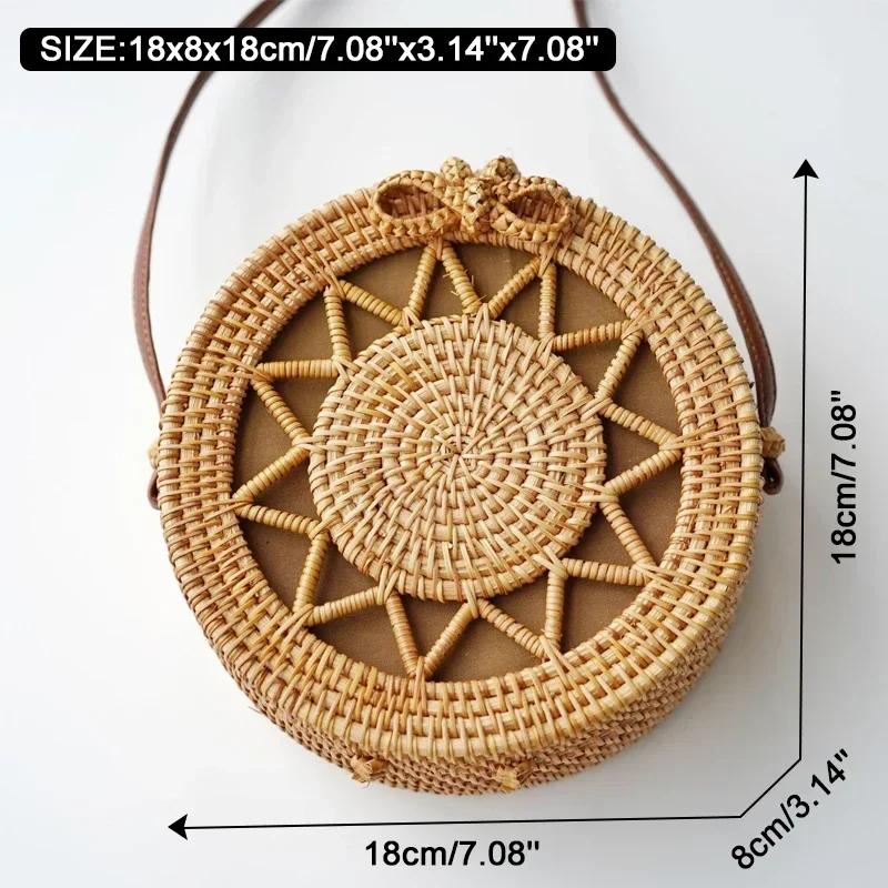 Square Round Mulit Straw Bag Handbags Women Summer Rattan Bag Handmade Woven Beach Circle Bohemia Handbag
