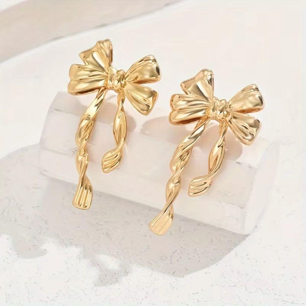 Elegant Design Bowknot Stud Earrings Chic Design Statement Earrings  Versatile Use