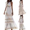 Summer Temperament Bohemian Long Dress Women's Lace Patchwork Large Hem Dress