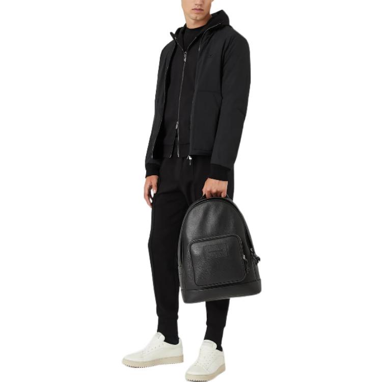 Emporio Armani FW22 Базовые однотонные вязаные джоггеры с высокой талией для мужчин Штаны Черный 8N1P721-JBTZ1-0999