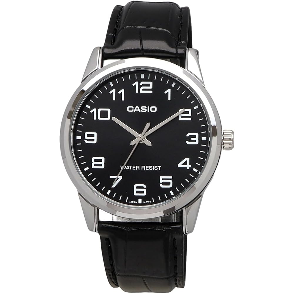 Casio MTP-V001L-1B Аналоговые кварцевые мужские часы Серебристый Черный Простая упаковка