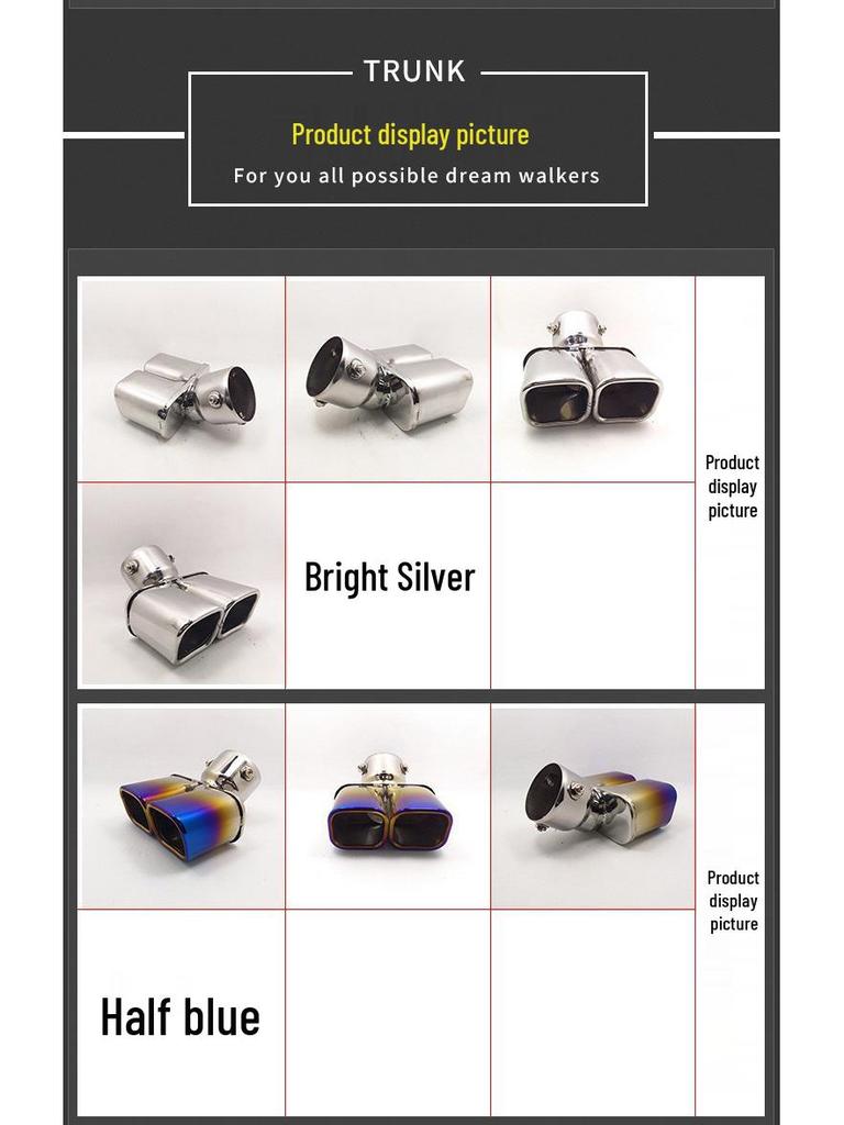 IX35/Infiniti JX35 SUV Dual Outlet 7.6 Caliber Exhaust Pipe