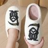 Fashion Winter Women's Slippers Indoor Cartoon Black Cat Cute Girls Slipper Bedroom Anti-slip Soft Sole Comfortable Cotton Homeshoes