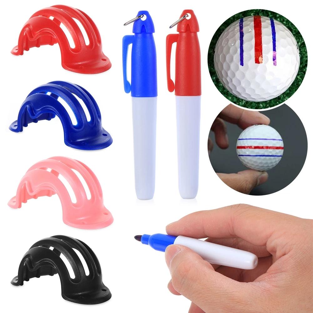 Triple Track Golf Ball Line Marker Pen Drawing Templates Golf Scriber Alignment Marks Tool