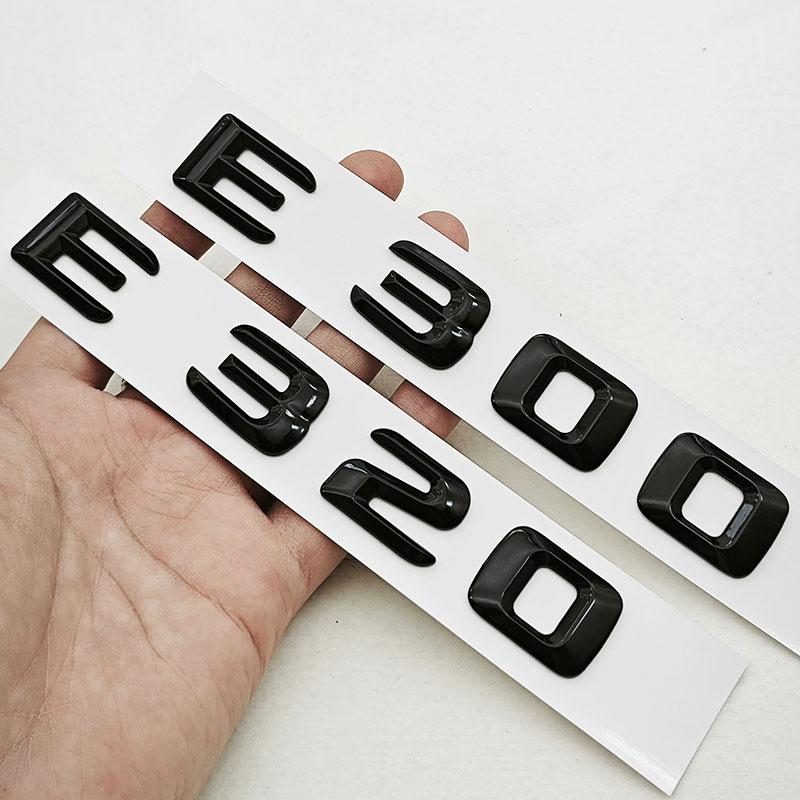 BRI4  3D ABS Glossy Black Car Letters Logo E300 E220 E320 E200 Rear Trunk Badge Emblem For Mercedes Benz E Class E300 E320 Accessories