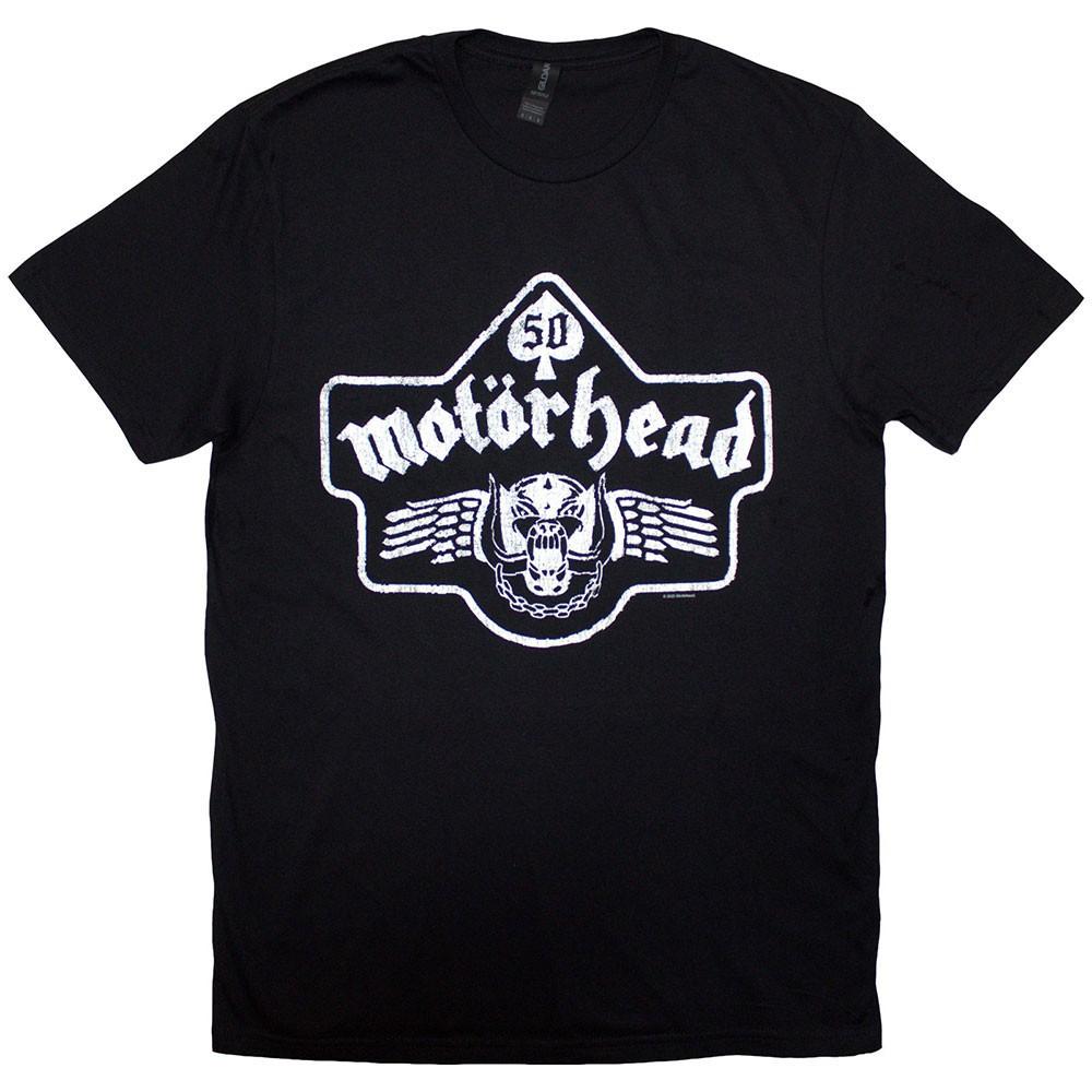 Мужская футболка Motorhead 50 Years Ace Wings Emblem Маленькая Черная