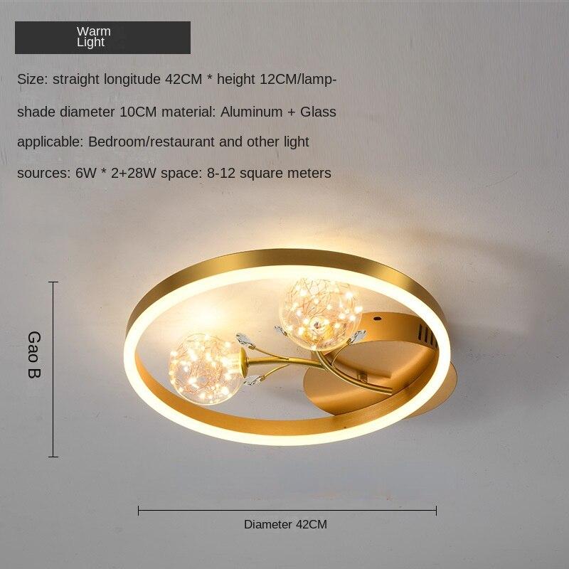 Потолочный светильник для спальни, теплые романтические цветы, круглая главная комната, звездный скандинавский минималистичный современный светильник