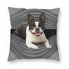 Бостонский терьер квадратная наволочка украшение милый щенок наволочка подушка для автомобиля двусторонняя печать