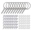 220Pcs Keychain Rings 1 Inch/25mm for Key Chain Rings with 100Pcs Jump Rings and 100Pcs Screw Eye Pins Bulk for DIY Craf