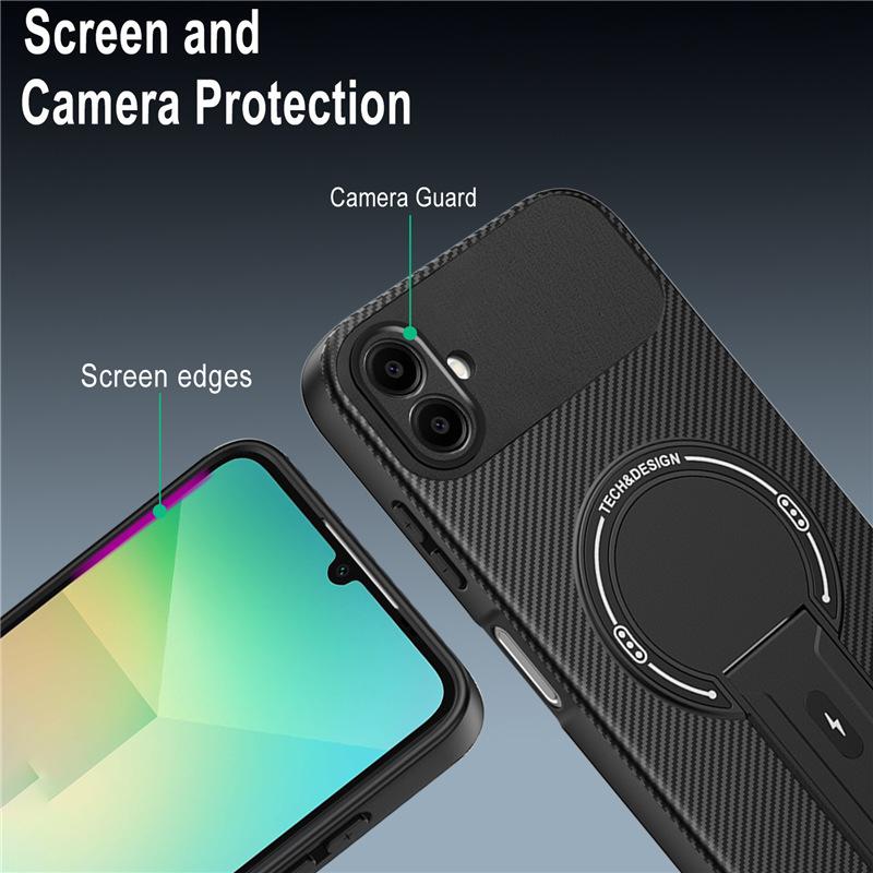 Подходит для Samsung S25 Ultra Чехол для мобильного телефона с подставкой из углеродного волокна Galaxy A06 Чехол с магнитной зарядкой и теплоотводом