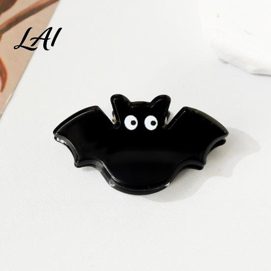 Black Cat Spider Witch Hat Accessories Halloween Cartoon Hair Clips for Women Girls Acrylic Glitter Pumpkin/Ghost/Bat/Cat Small Holiday Gifts