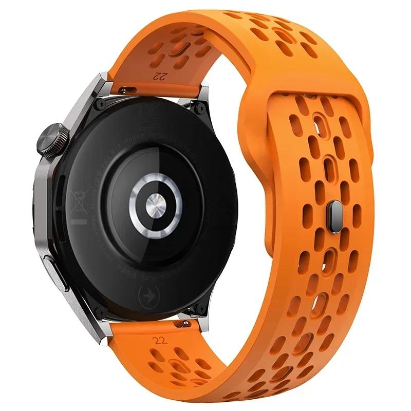22mm Breathable Silicone Strap For Amazfit Bip 6 5 5 Unity/GTR 2 3 4 Sport Bracelet For Amazfit Stratos/Balance/Cheetah Pro Band