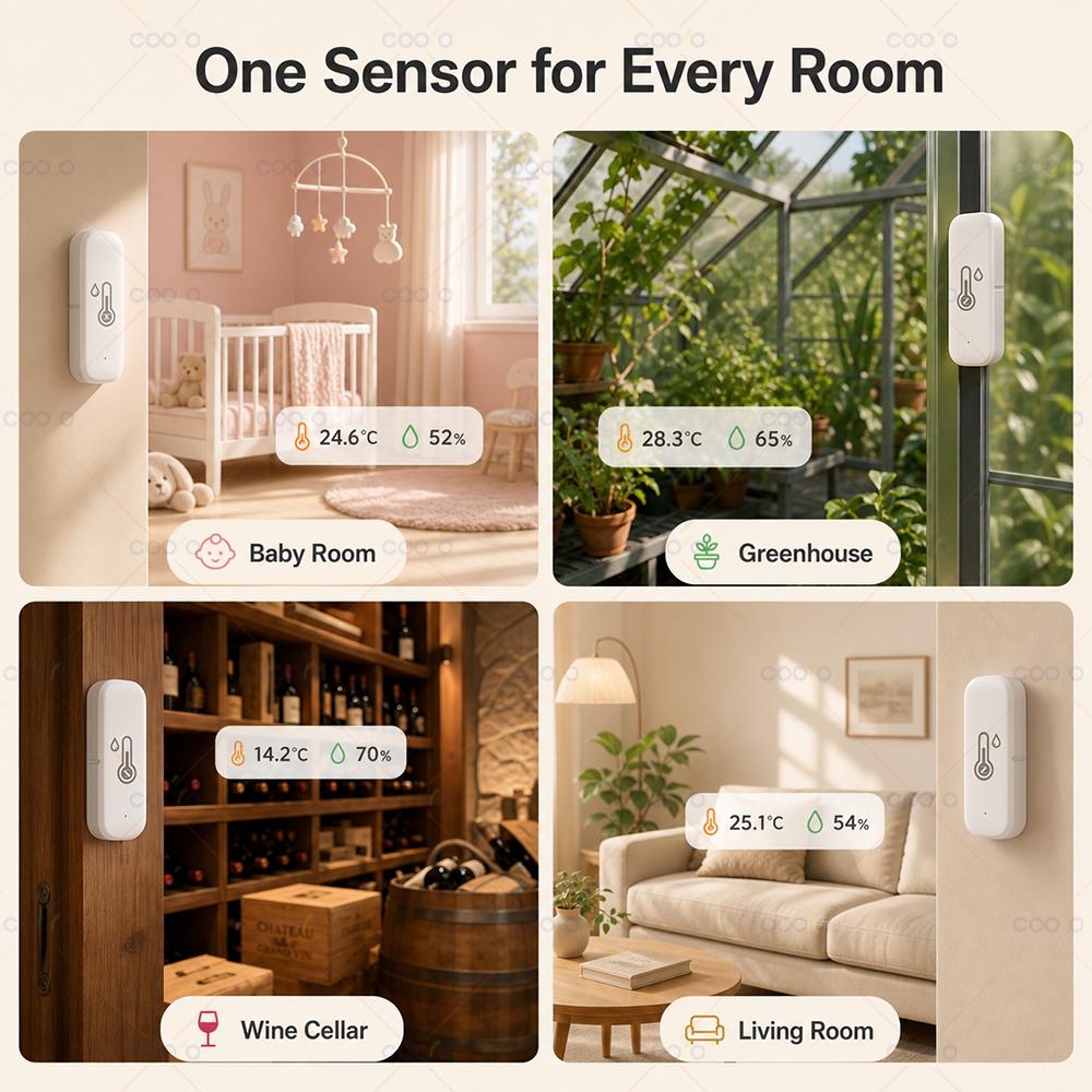 Tuya Zigbee Temperature & Humidity Sensor Battery Powered APP Remote Control Thermometer For Alexa Google Yandex Voice Control