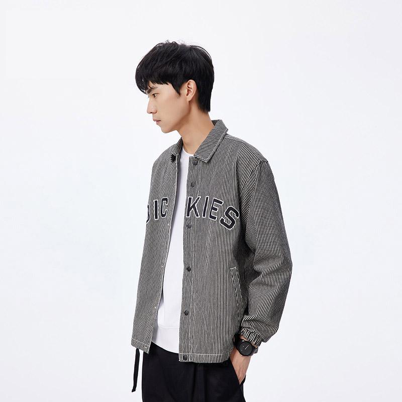 Dickies FW22 Полосатая повседневная куртка с большим логотипом для мужчин куртки Черный DK010929D97