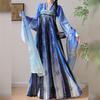 Chinese Tang Dynasty Style Hanfu Blue Virgin Series Embroidered Breast-length Summer Daily Suit