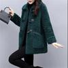 Женское зимнее пальто из зернистой шерсти средней длины для женщин и пожилых людей среднего возраста из утолщенного кашемира с имитацией овечьей шерсти
