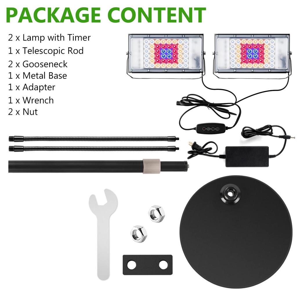 Светодиодная лампа полного спектра для выращивания растений, настольная, диммируемая, с таймером автоматического включения/выключения, на гибкой ножке, настольная, лампа для выращивания комнатных растений для комнатных растений