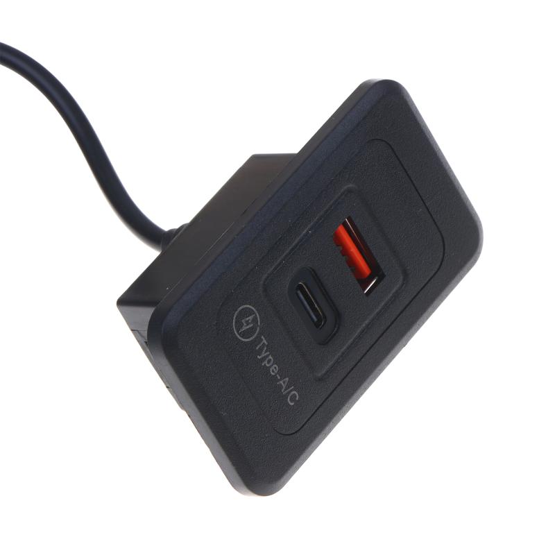 Настольный встроенный адаптер питания с 2 портами, зарядная станция USB Type C, универсальное быстрое зарядное устройство для студенческого общежития, для использования на рабочем столе