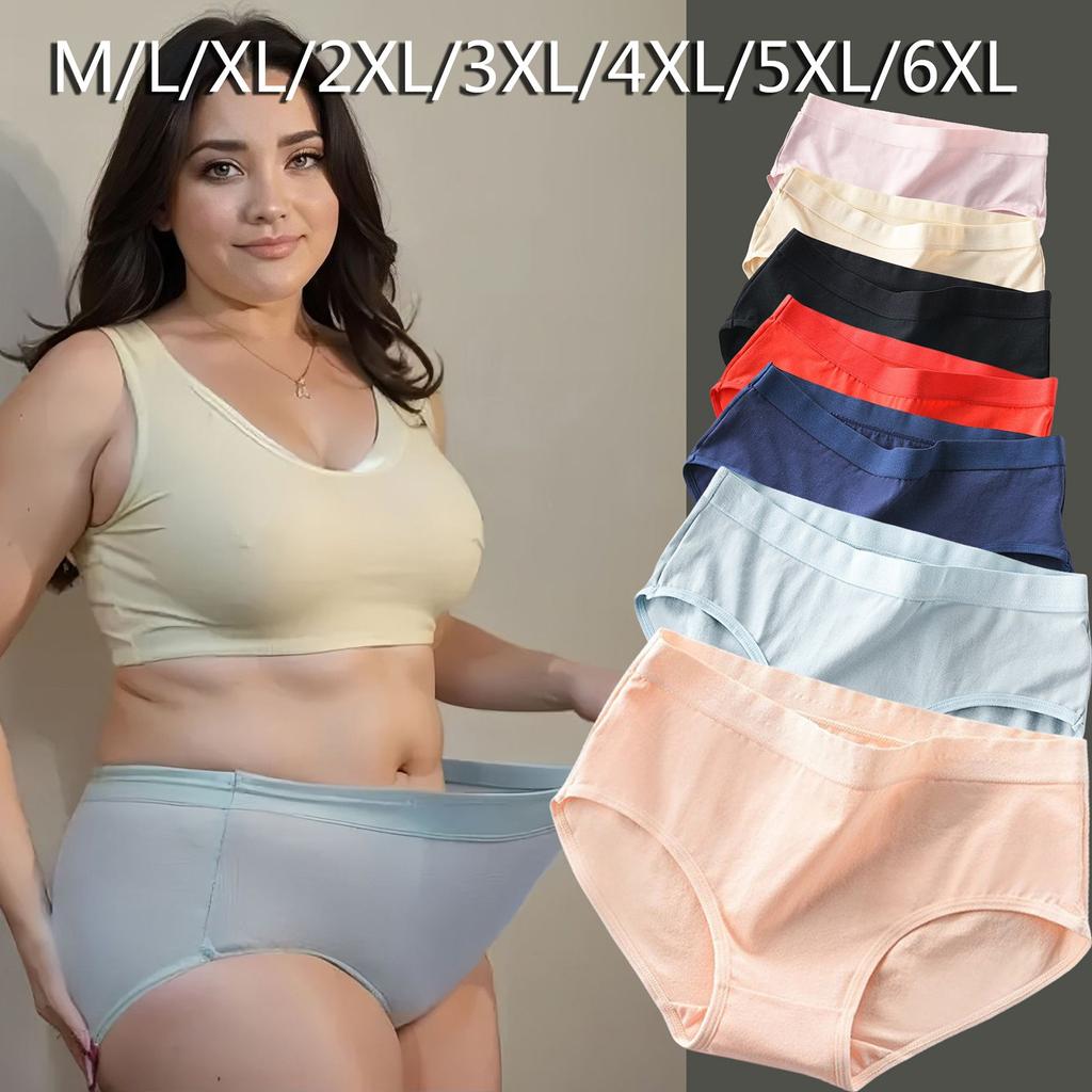Large Size Underwear Solid Color Women's Pants Breathable Cotton Underwear Women's