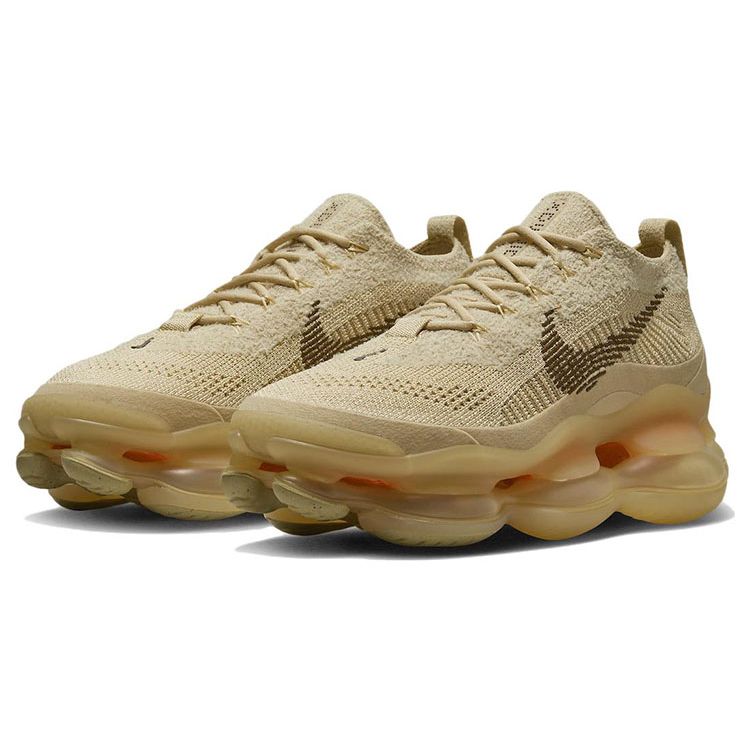 Nike Женские кроссовки Air Max Scorpion Flyknit Sesame коричневые кокосово-молочные пшенично-золотые DJ4702-200