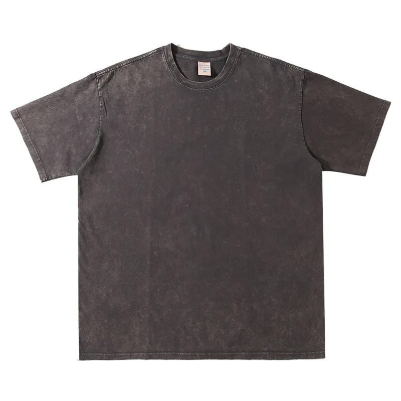 Футболки Hell Vinatge Washed Blank для мужчин и женщин, свободные хлопковые футболки с коротким рукавом в стиле хип-хоп, футболки Top Tee Star