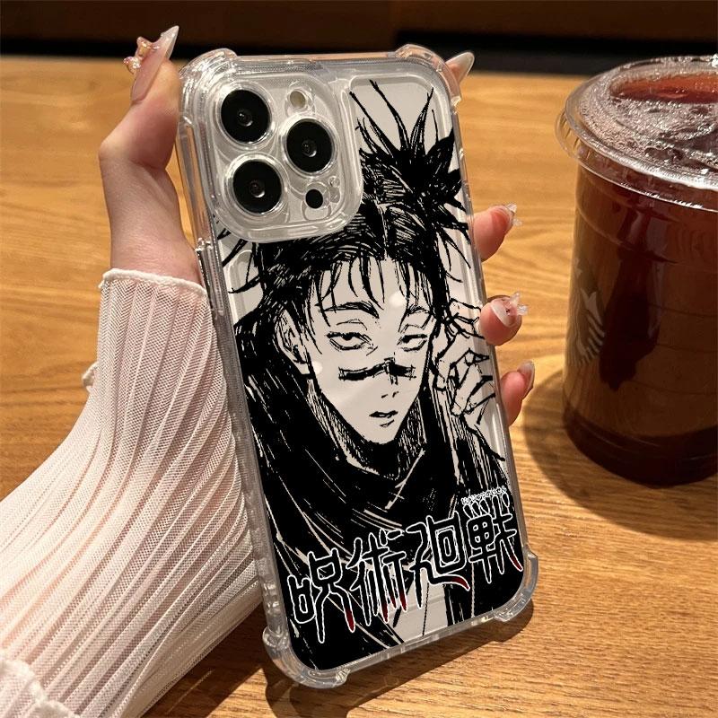 Прозрачный чехол для телефона Jujutsu Kaisen для iPhone 17 Air 16 e 15 14 13 12 11 Pro Max Plus Mini SE 2020 2022 Мягкий противоударный чехол Чосо