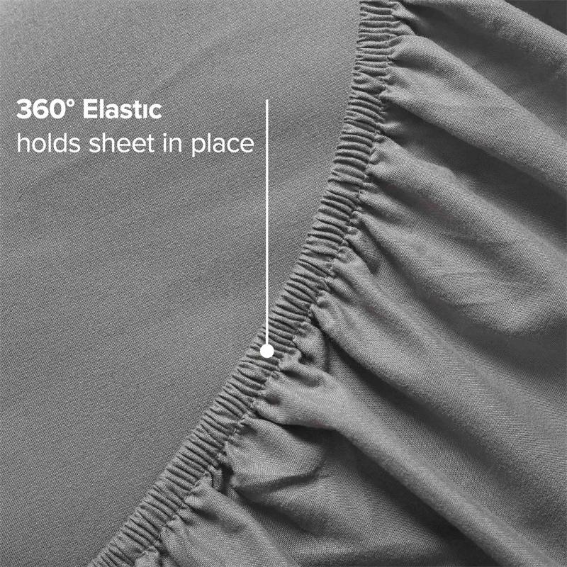 Extra Deep Pocket King Size Sheets Sets Fits Mattress Cover Split Head Flex King Sheet Set Bed Sheets Double Brushed Easy Fit 4 Piece Set FlexTop
