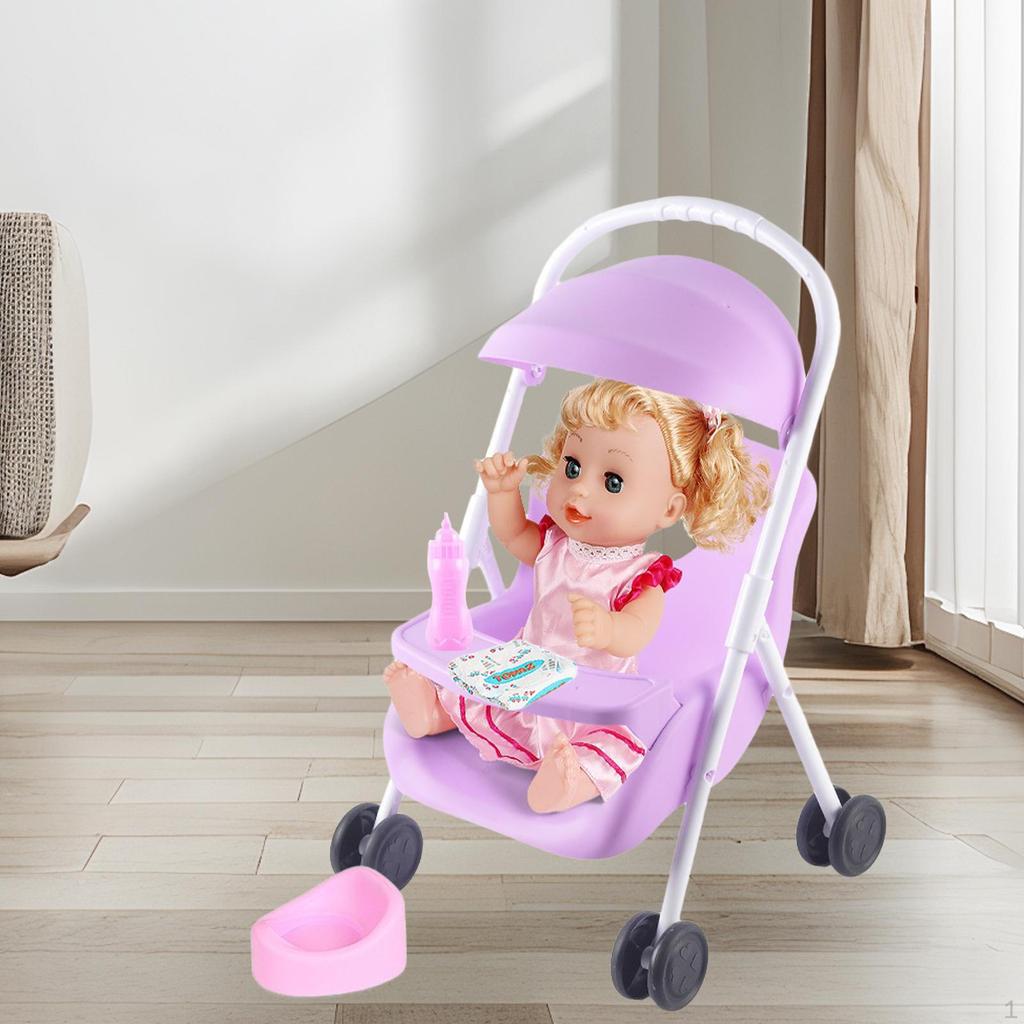 Baby Stroller for Doll Toy Realistic Holiday Xmas Birthday