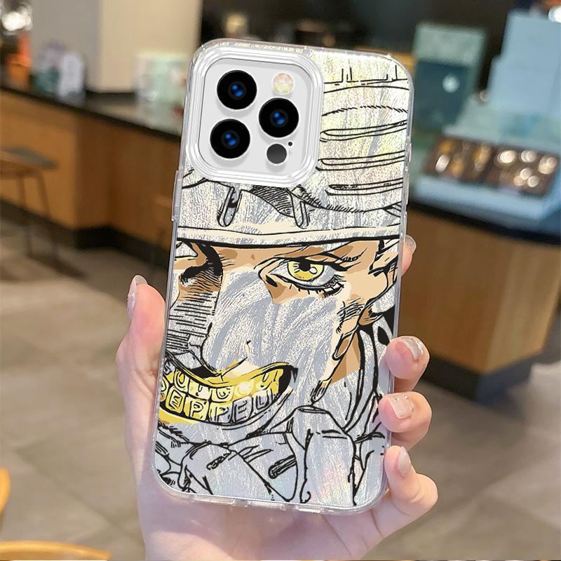 Гиро Зеппели JoJo Стальной Поезд Градиентный Чехол для iPhone 16 Pro Max 15 14 13 12 11 8 7 Pro Max Plus XS XR Жесткий Ударопрочный Чехол