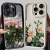 Масляная живопись Белый цветок розы Силиконовый чехол для телефона для iPhone 15 14 13 12 11 Pro Max XS X XR 7 8 Plus Ударопрочная мягкая крышка