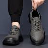 Весна Новая обувь для мужчин Натуральная кожа Повседневная обувь на платформе Обувь для отдыха и спорта Легкие кроссовки на шнуровке