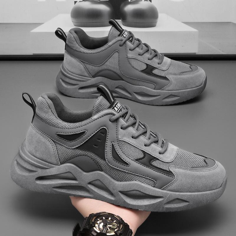 Spring Men's Shoes New Breathable Mesh Shoes Men's Sports Shoes Trendy Versatile Thick-soled Casual Dad's Shoes