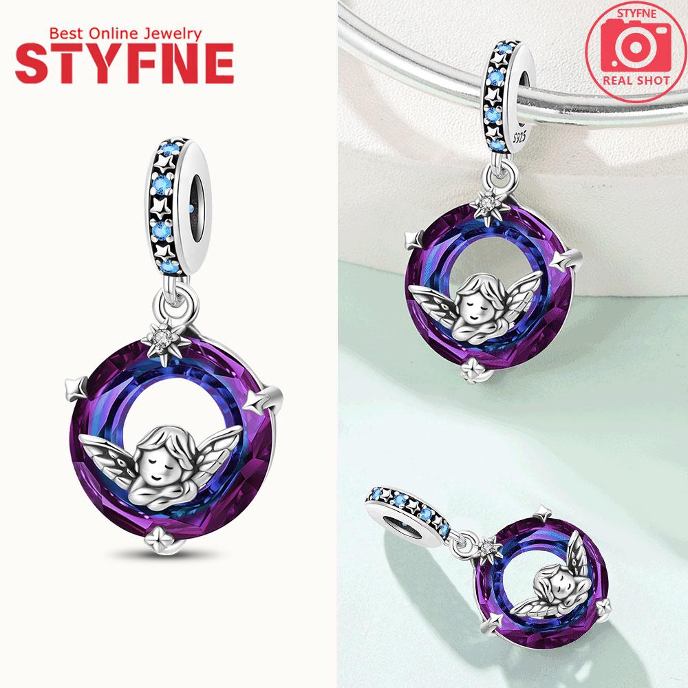 New Silver 925 Angel Sculpture Charms Heart Beads Fit Bracelet for Women Jewelry Party Beads DIY Fine Jewelry Gifts